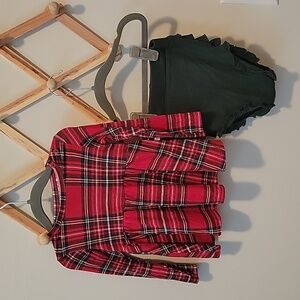 Posh Peanut Tartan Long Sleeve Bummie Set